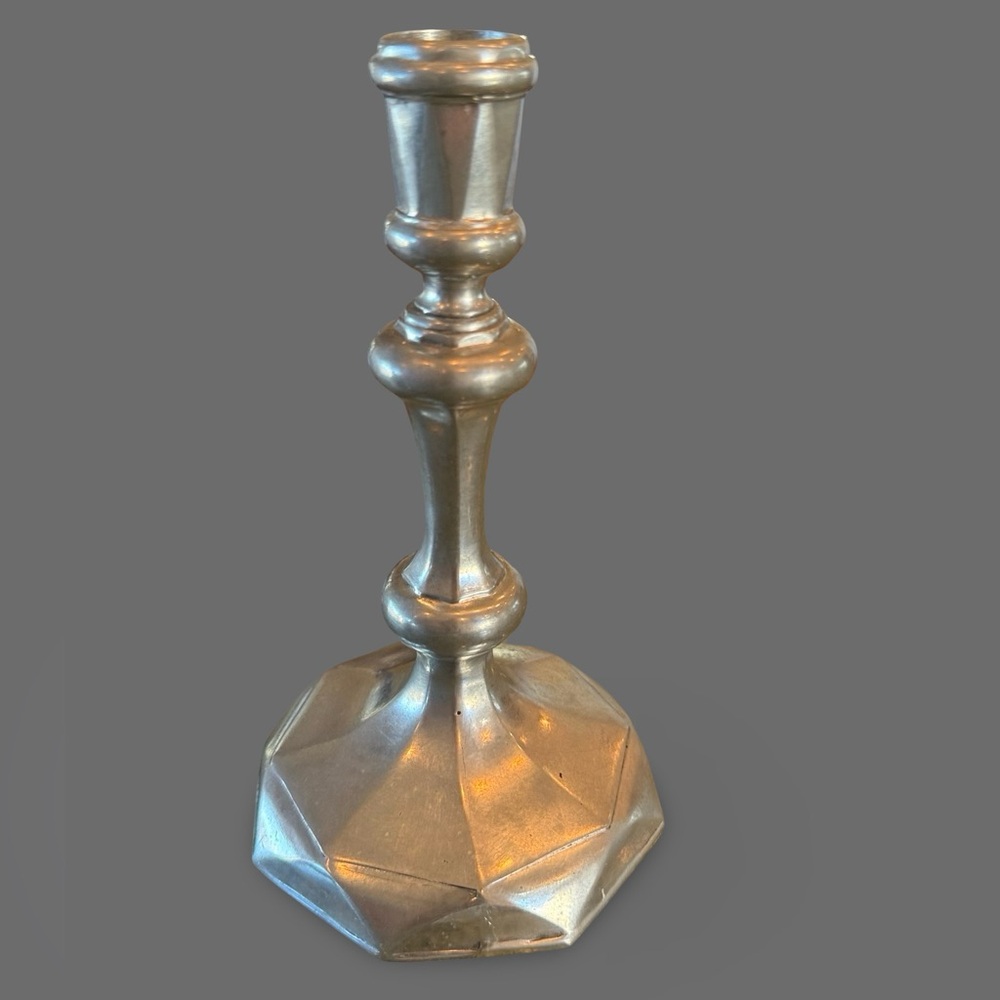 Steiff Pewter Candlestick CW30 • 7.75” Vintage Octagon Base •‎ USA Made
